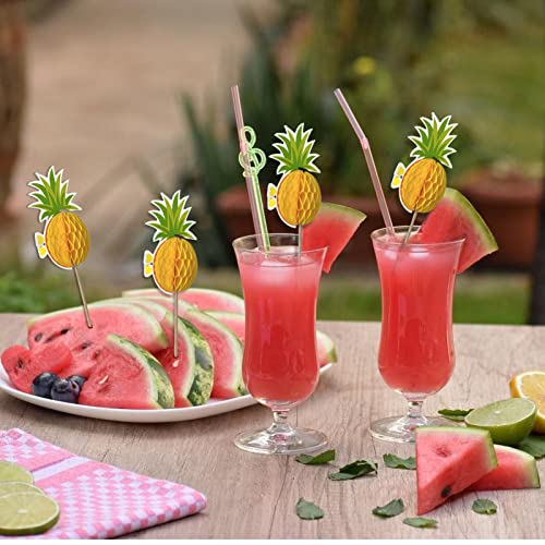 100 Pcs 3D Cupcakes Toppers Pineapple Birthday Baby Shower Bridal Shower Wedding Luau Party Supplies Summer Theme Party Cupcake Toppers Picks Decorations Disposable Picks Fruit Picks Cocktail Picks #TOP2