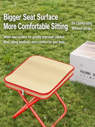 Midnight Suprise Portable Folding Stool, Compact Camping Stool with Storage Bag Design, Lightweight Foldable Fishing Seat for Camping, Hiking, Travel, Picnic, Outdoor Events, Black - 5