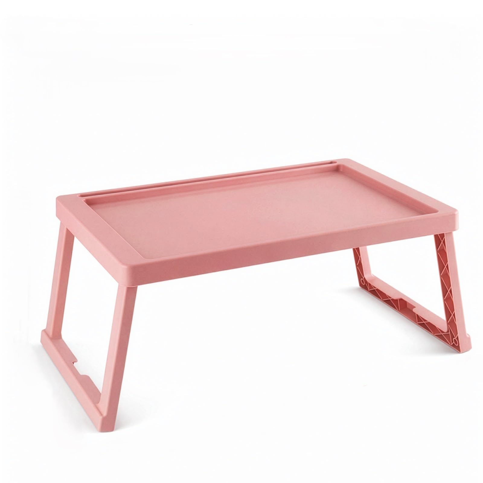 GREENSAPPIRE Tray with Legs Folding Table 64.5x36x25cm Folding Bed Tray Table with Legs, Breakfast Tray Portable Lap Desk for Sofa, Ultra-Thin Foldable Design (Only 3 cm) for Reading (Pink)