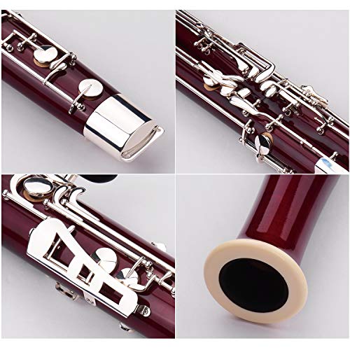Bassoon,Muslady C Key Maple Wood Body Woodwind Instrument with Reed Cleaning Cloth Carrying Case