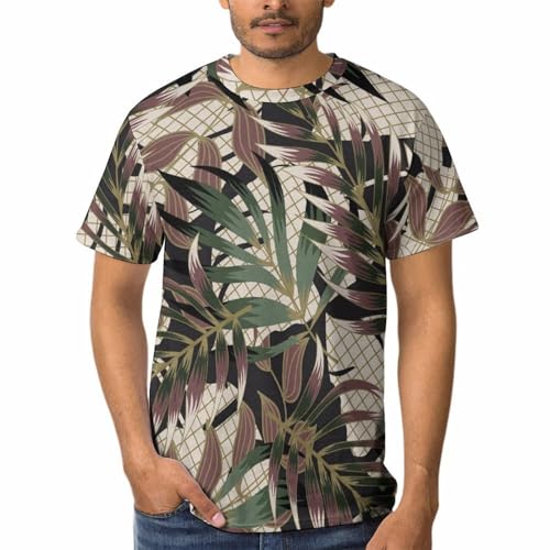 Chemise Tshirt pour Homme avec Imprimé Feuilles Style Casual