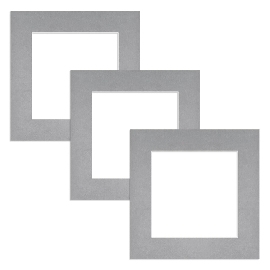 Alison Kingsgate 6X6 Silver Picture Mount for Frame - 4X4 Aperture - Pack 3 — image 1