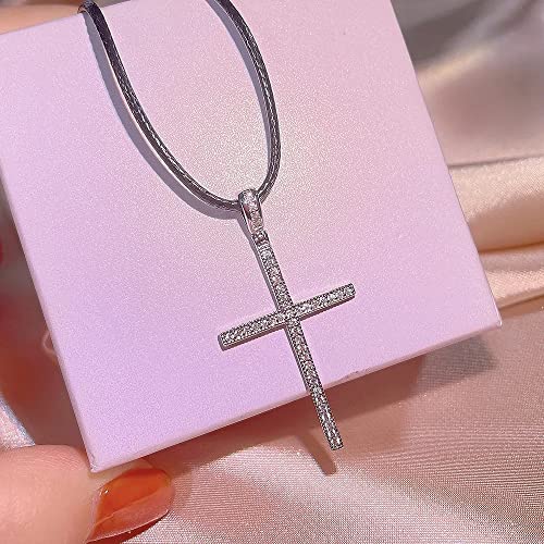 Collier 925 Croix pour femme chaîne clavicule bijoux géométriques fins
