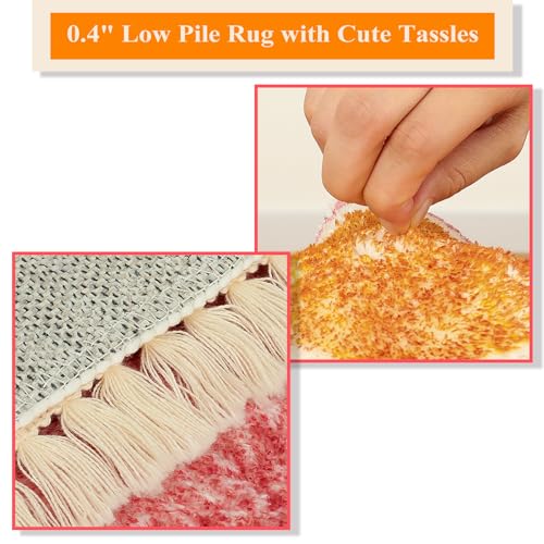 Tapete corredor rectangular Boho 2x6 pies naranja miniatura 4