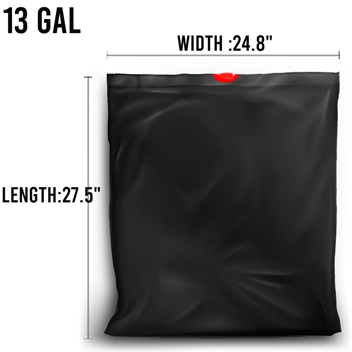BEIDOU-PAC Bolsas de basura de 13 galones con cordón, 50 unidades a granel, bolsas de basura negras y sin perfume, bolsas de basura altas multiusos para cocina, bolsas de basura para negocios, hogar,