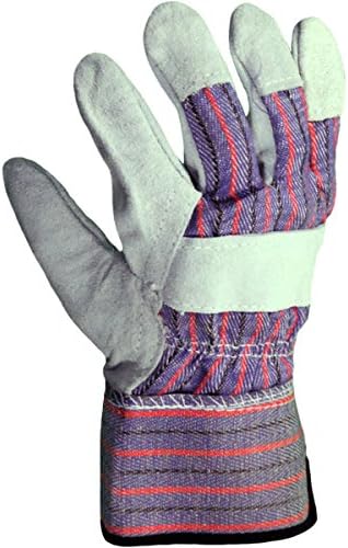 S96115 Natural Leather Safety Work Gloves, Large, Natural Color (Case of 120 Pairs)