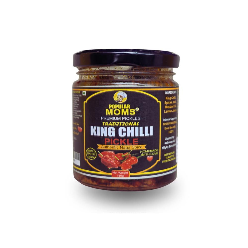 Bhut Jolokia King Chilli Pickle 180gm | Authentic Ghost Pepper Achar from Nagaland - 100% Mom-Made | Sun-Dried Raja Mirchi in Mustard Oil | No Chemical Preservatives & No Garlic (180g)-image-16