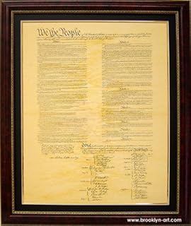 The United States Constitution Replica Framed and Matted