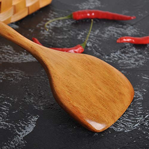 Image of FJNATINH Wooden Spatula with Long Handle for Cooking Kitchen Cookware