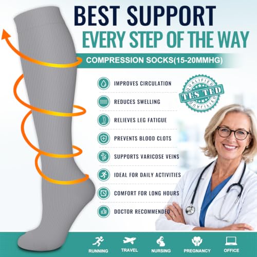 Image of 3 Pack Medical Compression Sock-Compression Sock For Women and Men Circulation -Best for Running,Nursing,Athletic Sports