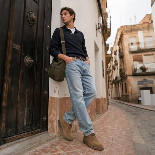 Image of Arkbird Mens Chukka Dress Boots Genuine Leather Suede Classic Fashion Casual Ankle Lace-up Dress Boots for Men