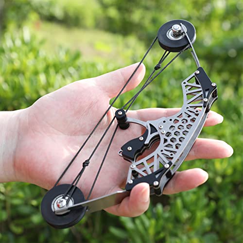 Zshjgjr Mini Bow And Arrow Set, Mini Compound Bow, Small & Compact Toothpick Bow For Shooting Practice Hunting Archery Entertainment Fun (8.66" Compound Bow) #TOP3