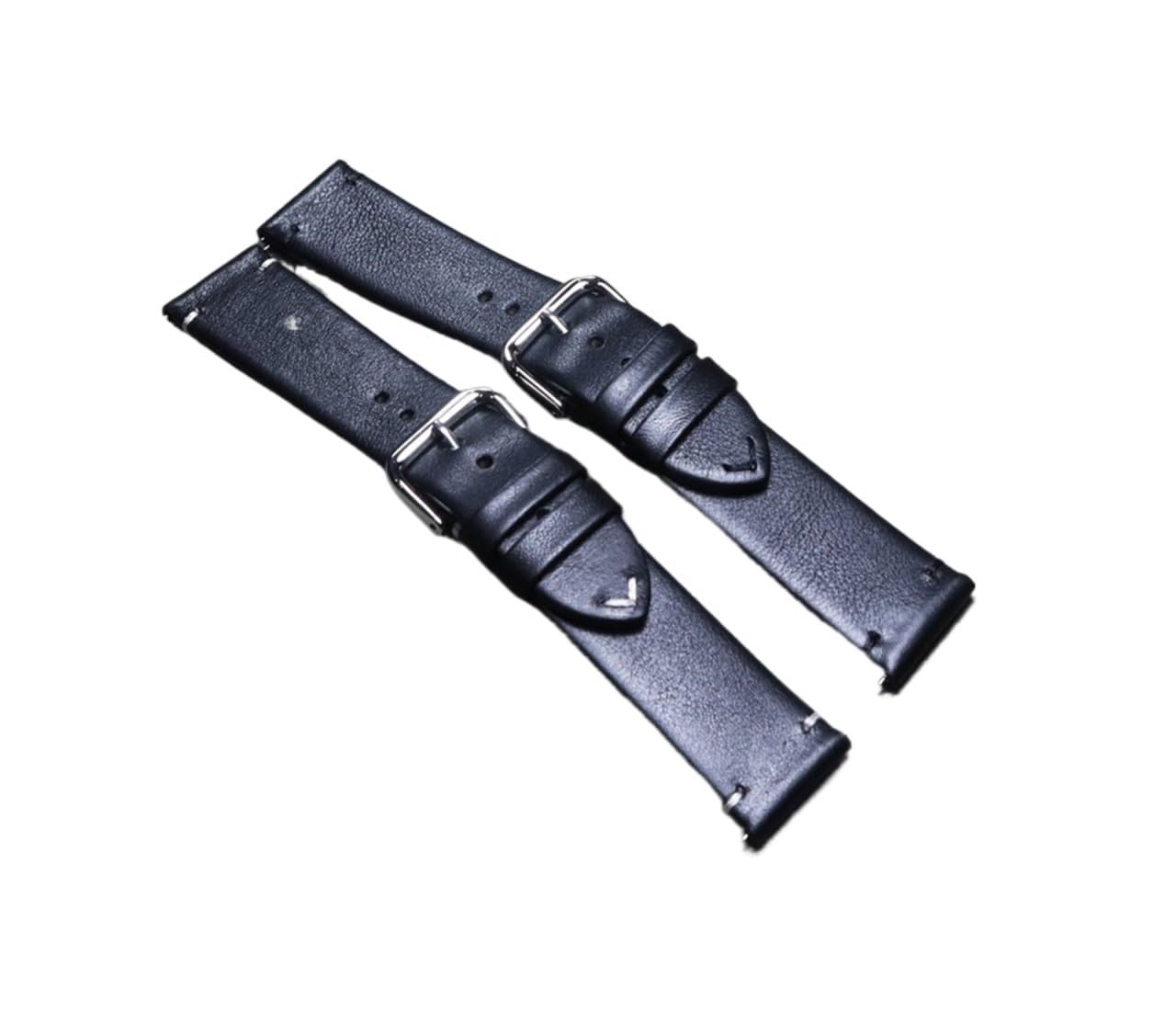 Leder-Uhrenarmbänder, Leder-Ersatz-Uhrenarmband, handgefertigtes Uhrenarmband, echtes Leder, atmungsaktives Armband, 18/19/20 mm, 21 mm, 22 mm, Vintage, schwarzes, lässiges Armband