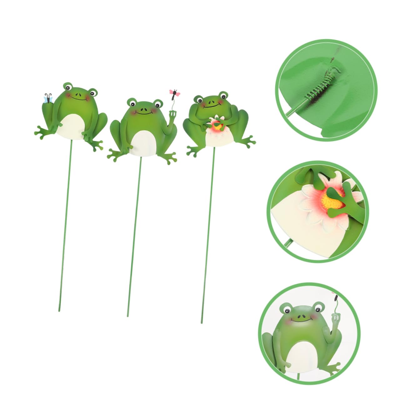 Yardwe 6stücke Teiliges Dekorative Gartenfrösche Gartenstecker Mit Lebendigem Design Gartendeko Für Außenbereich Und Terrassen