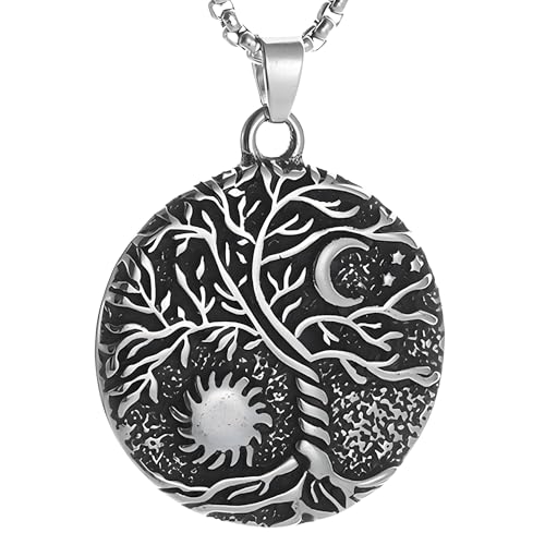 Collier arbre de vie viking pendentif amulette rune avec nœud celtique pour homme femme