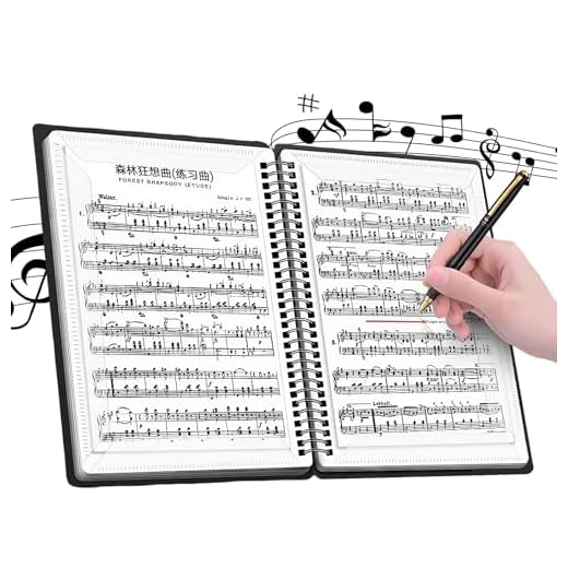 Flintronic Carpeta para Partituras, A4, 60 páginas, 30 Bolsillos, Negro