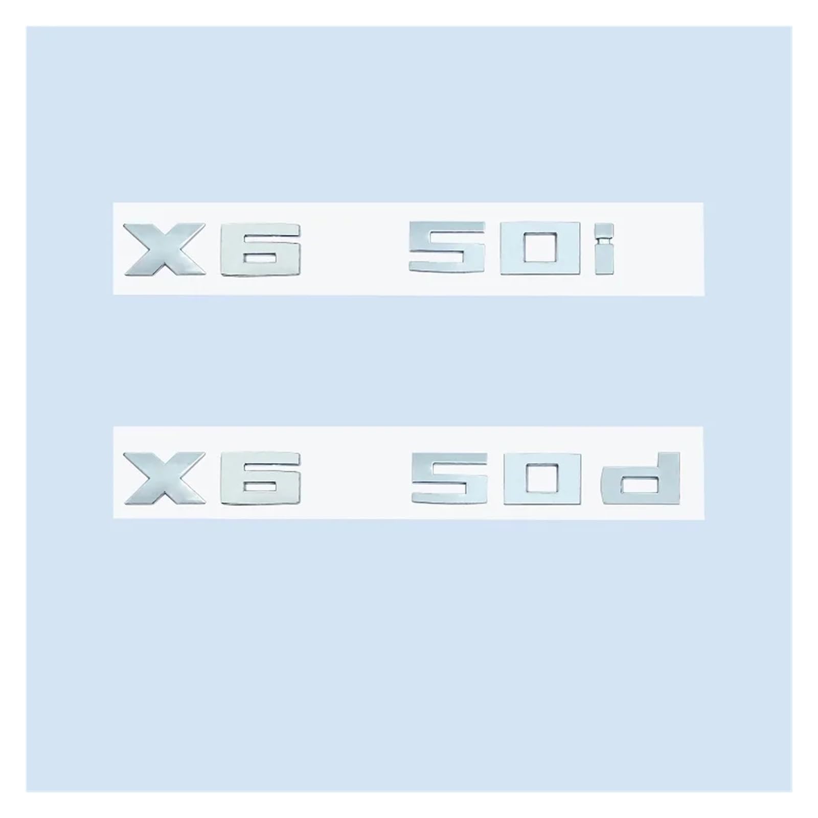 Chrom Schwarz 3D Zahlen M X6M50i X6M50d X6 M50d M50i ABS Emblem Fo X5 Serie E71 G06 Auto Stamm Abzeichen Aufkleber(Glossy Black,X6M50i)