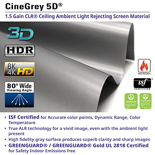 Image of Elite Screens Aeon CineGrey 5D 123 inch Fixed Frame ALR Projector Screen 16:9 - Edge-Free, Ceiling & Ambient Light Rejection, Wall-Mounted, Standard Throw Compatible for Home Theater, AR123DHD5