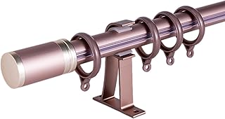 Linmeng Pista silenciosa de Soporte de Carga de aleación de Aluminio Engrosada de Poste Romano de un Solo Polo/Doble Polo con Soporte de Montaje Lateral (Color : Rose Gold/Single Rod, Size : 3.9ft)