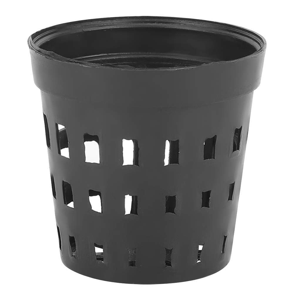 30Pcs Black Plastic Aquarium Water Plants Planting Basket Plastic Hydroponic Basket Flower Container Plant Grow Pot Fish Tank Grass Cultivate Baskets