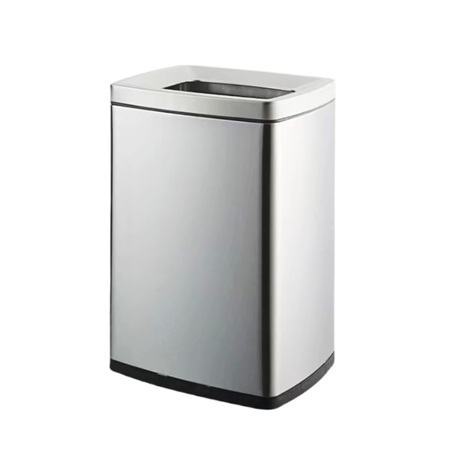 Z4T8M2K6G5 Waste Bin Stainless Steel Open Top Trash Can Garbage for Kitchen, Bathroom, Office or More with Removable Bin Trash Can(Silver)