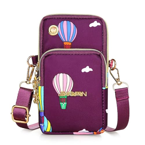 Image of Mobile Sling Bags for Women Crossbody, Multifunction Three Layer Mini Shoulder Bag Purse with Headphone Port for Teens Gilds Ladies Women