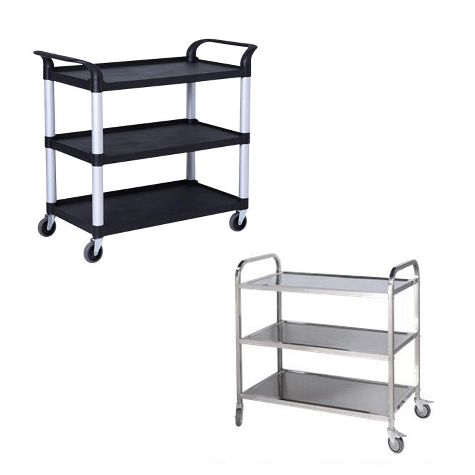 Ruote girevoli Resistenti da 4" - Confezione da 4 Ruote in PU per mobili da Cucina, Hotel, Carrello, banco da Lavoro - Attacco Standard M11x50mm, capacità 210 kg, Mobilità fluida