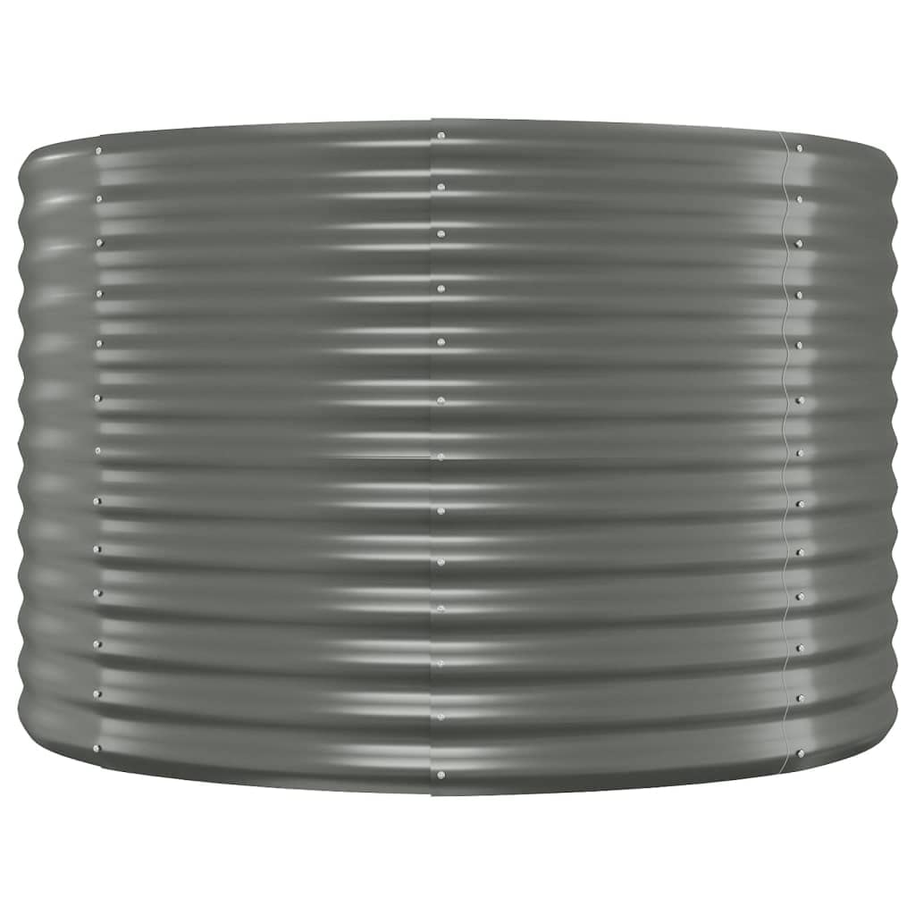 FIRBNUS Macetero de jardín de 100 x 100 x 68 cm, para exteriores, grandes macetas, exteriores, para jardín, cama de cultivo, jardinera de balcón gris, acero con recubrimiento en polvo