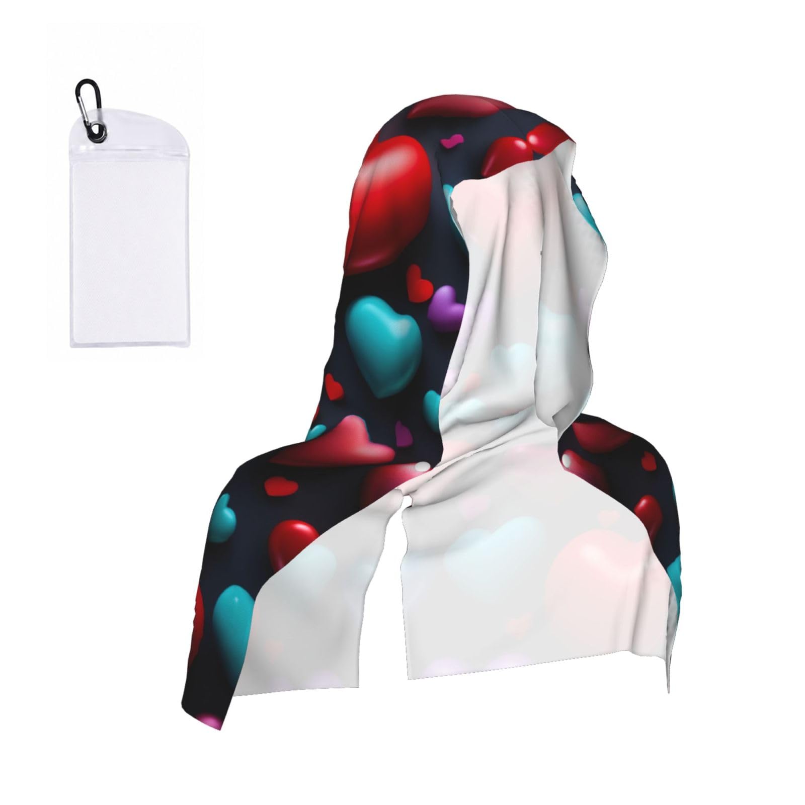 ZYJHYY Romantic Red Heart Print Unisex Swimming Towel Practical Camping Towel Skin-Friendly Cooling Towel For Workout Training