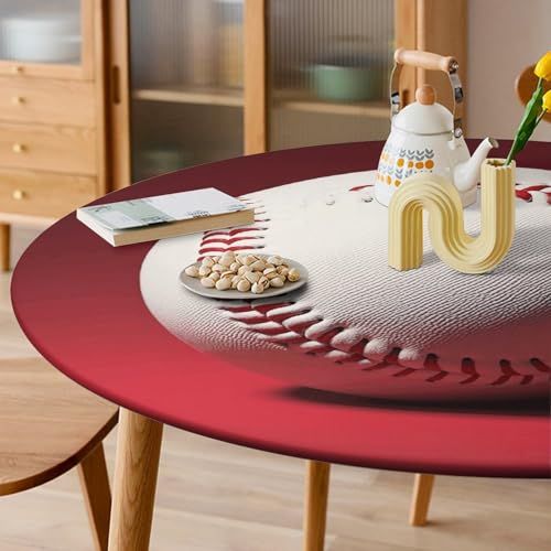 Nappe ronde élastique baseball imperméable pour éviter les taches sur la table - 7