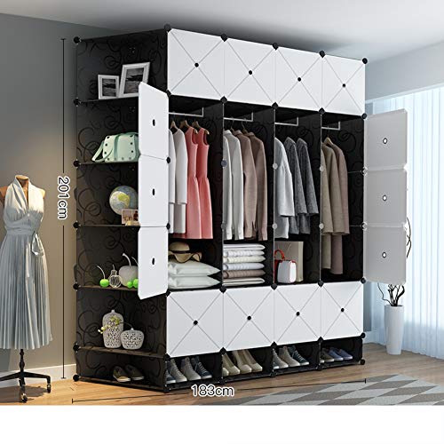 CCSU Resina Armario Ropero Organizador, Dresser Armoire Organizador Almacenamiento Ropa Armario Estantes Estantes Estantes De Plástico para Ropa -t L183×w47×h201cm