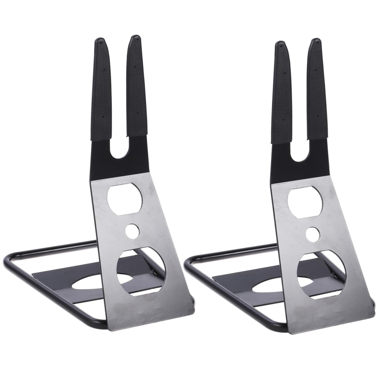 KOMBIUDA 2Pcs Bike Parking Rack Metal Cycling Repair Display Stand Portable Floor Arm Holder for Bikes Resistant Design for Home Garage Use