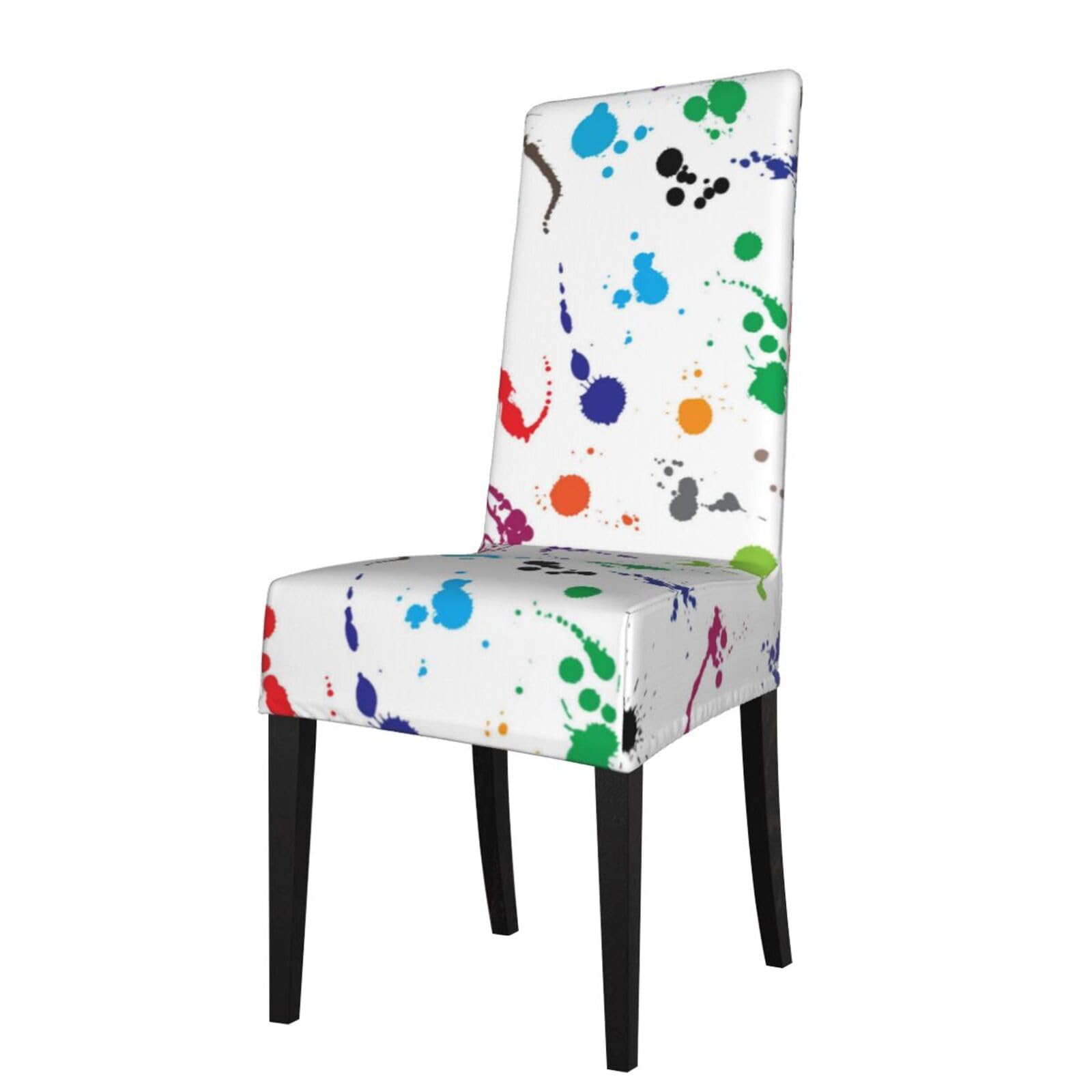 LKYMOH Abstract Paint Splashes Printed, Chair Covers Stretch Chair Slipcovers for Dining Room, for Party Pet Protection Universal Fit Soft Polyester