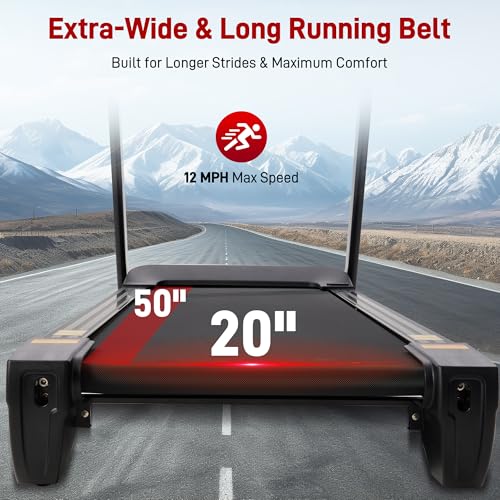 Image of Heavy Duty Treadmill for Home, 20 inch Wide Deck, 20-Level Auto Incline | 500 LB Capacity, 4.5 HP, LED Display, Bluetooth Speaker & App