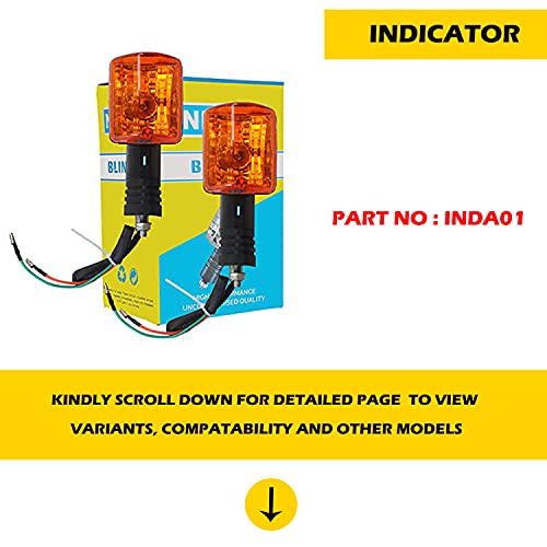 Image of NIKAVI INDA01 Blinker Indicator Assly. Compatible for Hero Splendor Plus (Set of 2)
