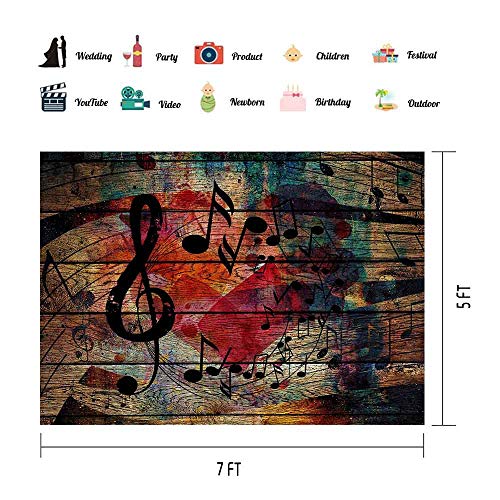 Lona fondo fotográfico música 7x5ft MEETSIOY miniatura 4