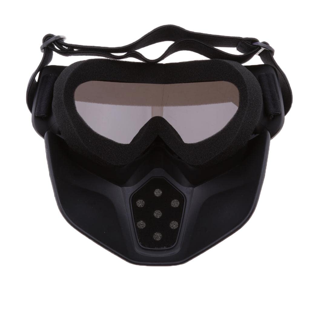 MERISHOPP Cycle Helmet Goggles with Removable Mask Mountain Bike Mask Silver| Universal Fit | High-Performance