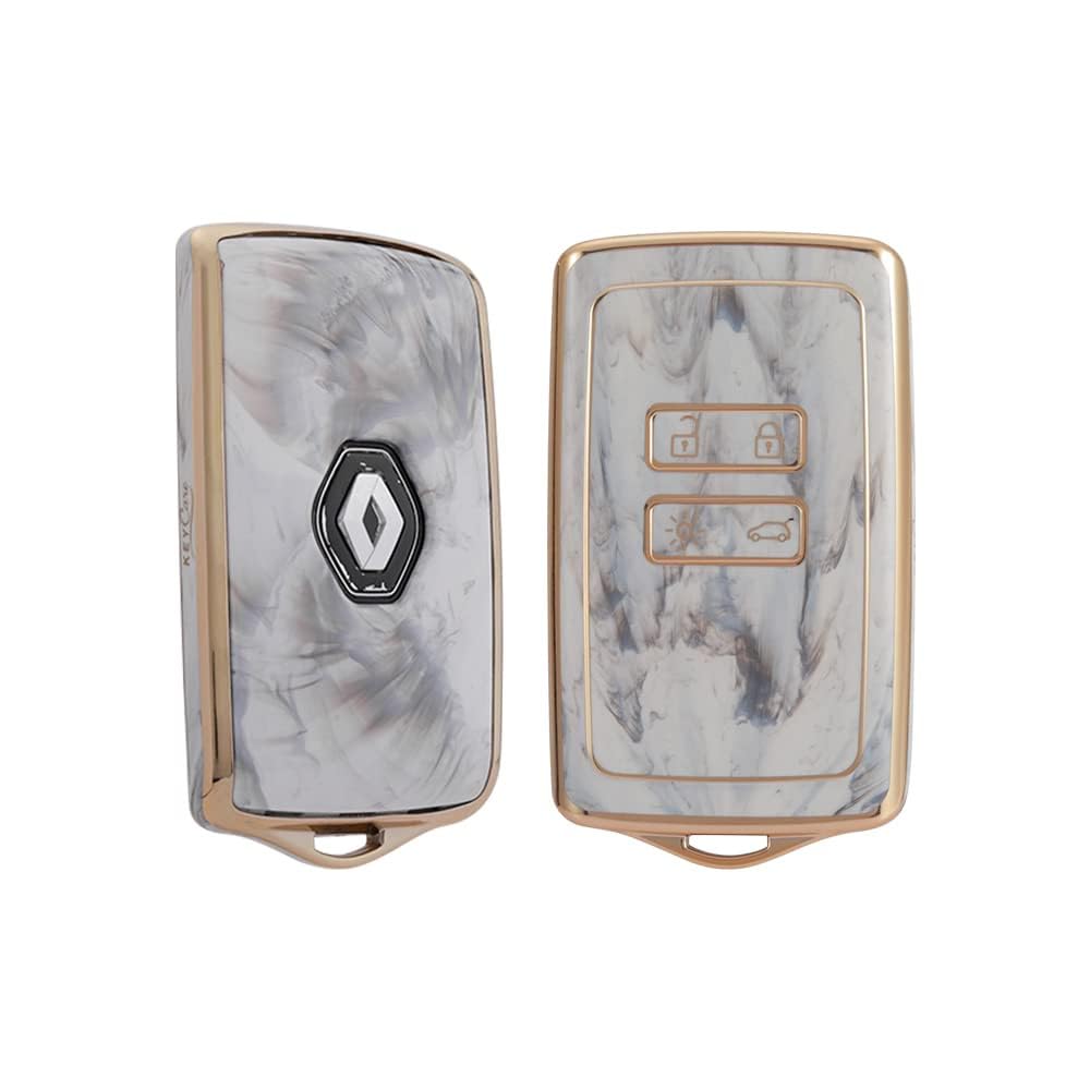 XTAR Collection Marble Finishing Car Key Cover for Renault Kiger ( TPU46 )