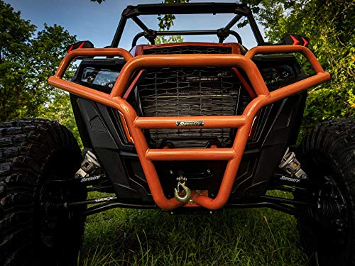 Superatv Front Bumper For Polaris Rzr 900 (See Fitment) - Orange - Made Of Heavy Duty Steel Tubing - Cnc Machined End Caps For Protection And Style - Protects Entire Front End - Bolt-On Install #TOP4