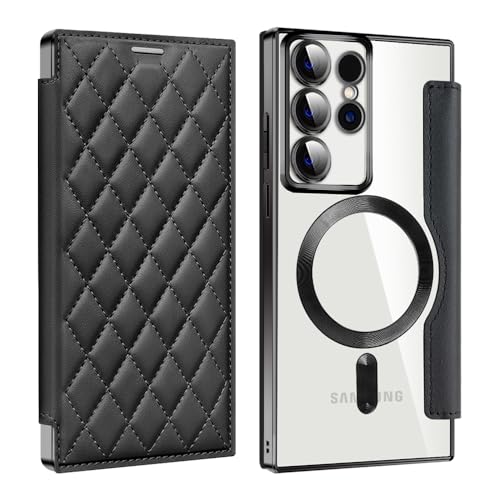 LEADERFISH For Galaxy S23 Ultra P[X 蒠^ CX[dΉ MNV[S23 Ultra magsafe J[h[ wʃNA lC SC-52D SCG20  ^ y PUU[ Sʕی ϏՌ