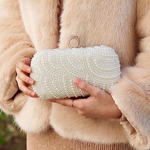 Image of Women's Evening Handbags Pearl Clutch Purse Beaded bag Bridal Clutch wedding Purse