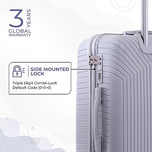 Image of V-Lite Galaxy 20 inch / 56 cms Cabin Hardside Trolley Bag for Travel, Light Grey Carry-On Spinner Luggage for Men & Women