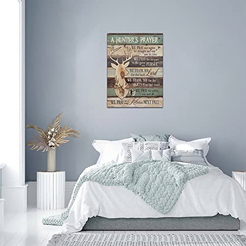 A Hunter's Prayer Deer Wall Art Deer Picture Wall Decor Inspirational Quotes Canvas Painting Poster Artwork Farmhouse Vintage Style Sign Framed Modern Home Decoration For Living Room Bedroom Kitchen #TOP6