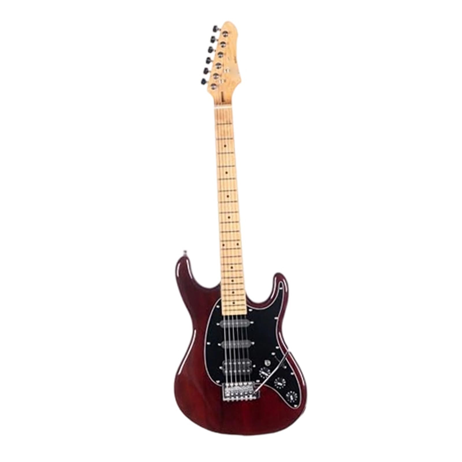 Chitarra Elettrica Strumenti Musicali Chitarra Elettrica A Corpo Solido Con Ponte Regolabile 7 Corde Pickup SSH Moderno In Legno Di Acero Prestazioni Professionali(Dark red)