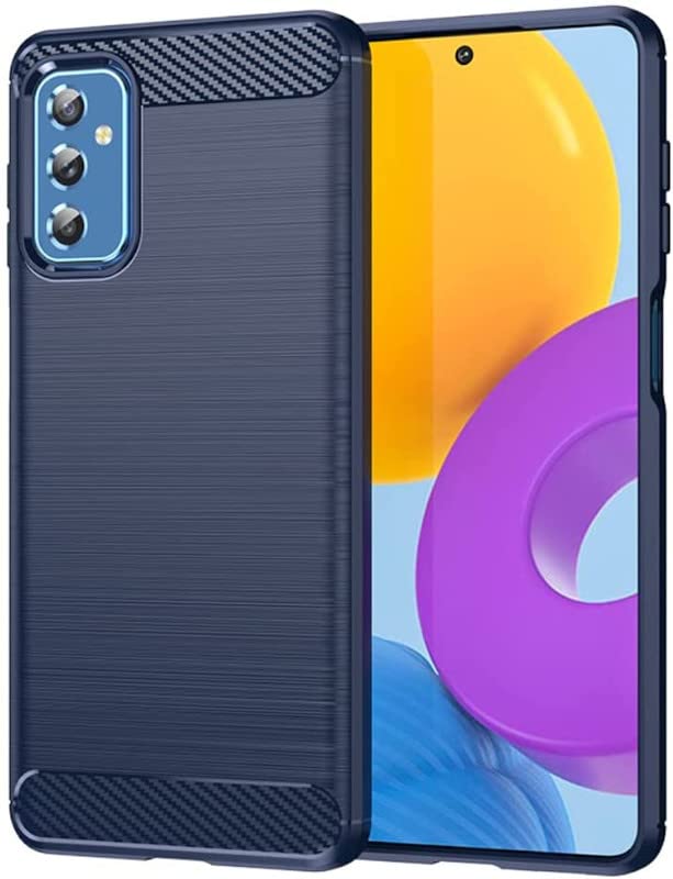 Image of NPRC Hybrid Ultra Slim Protective Case TPU Non-Slip Carbon Fiber Texture Shockproof Case Cover for Samsung Galaxy M52 5g - Blue