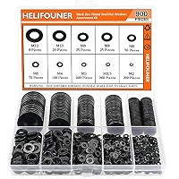 900-Piece 304 Stainless Steel Flat Washer Assortment - M2 To M12 Sizes For Bolts, Screws & Nuts