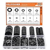 900 Pieces Black Zinc, HELIFOUNER Flat Washers Assorted Kit, Flat Washers, Metric Washers, Lock Metal Washers (M2 M2.5 M3 M4 M5 M6 M8 M10 M12)