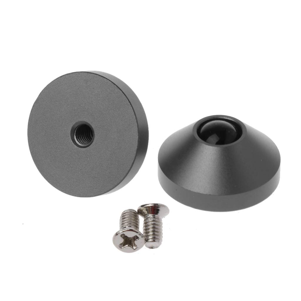 CUCUDAI 2Pcs Mechanical Keyboard Feet Anodized CNC Aluminum Feet Metal Case with Screws-Grey