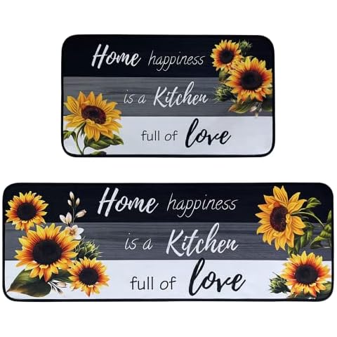 Voanos Sunflower Kitchen Rugs Set Cover
