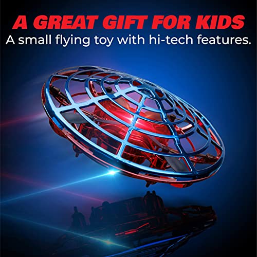 Image of Force1 Scoot Combo Hand Operated Drone for Kids or Adults - Hands Free Motion Sensor Mini Drones, Easy LED Indoor Rechargeable UFO Flying Orb Ball Drone Toys for Boys and Girls (Red /Blue)